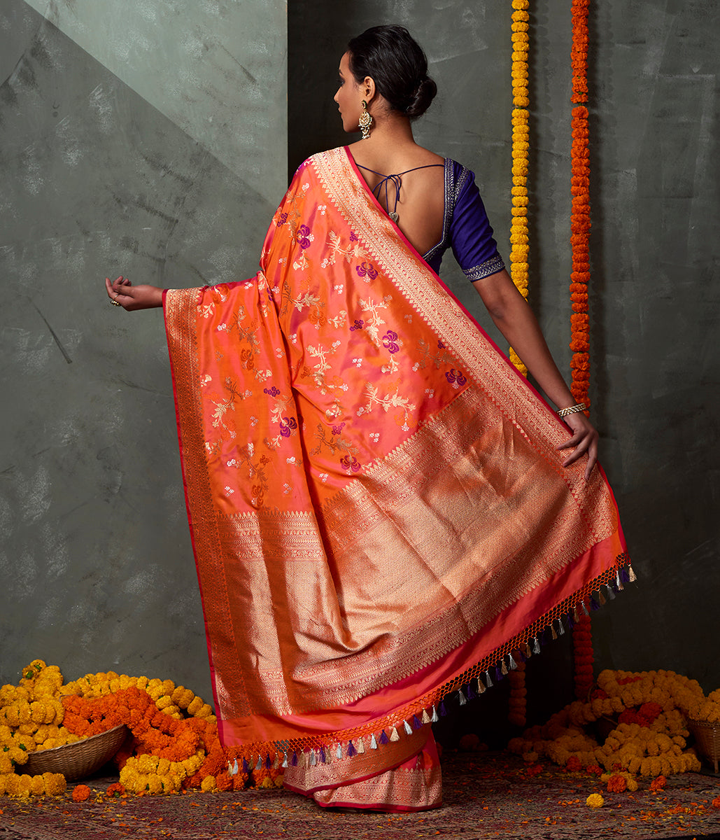 Handloom_Orange_Meenakari_Katan_Jangla_WeaverStory_03