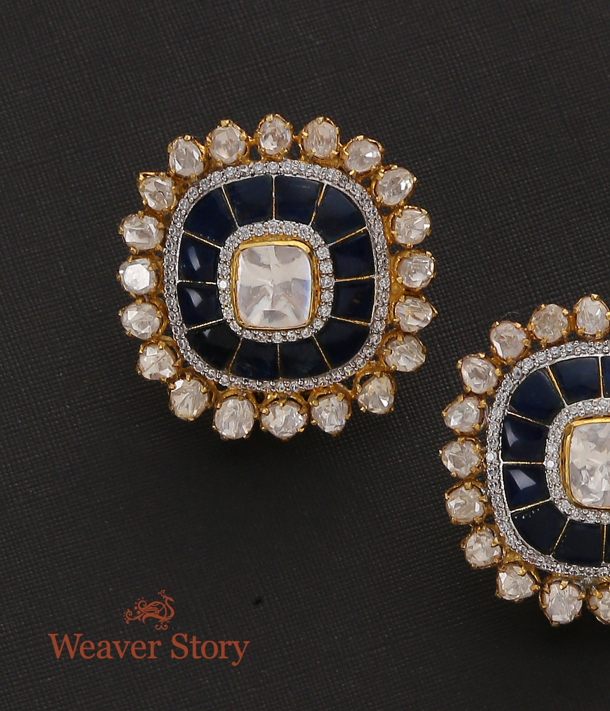 Neelambar_Studds_with_Moissanite_Polki_Crafted_in_Pure_Silver_WeaverStory_03