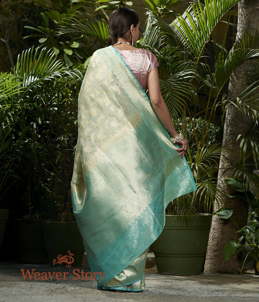 Handwoven_Pista_Green_and_Turquoise_Tissue_Jangla_Saree_WeaverStory_03