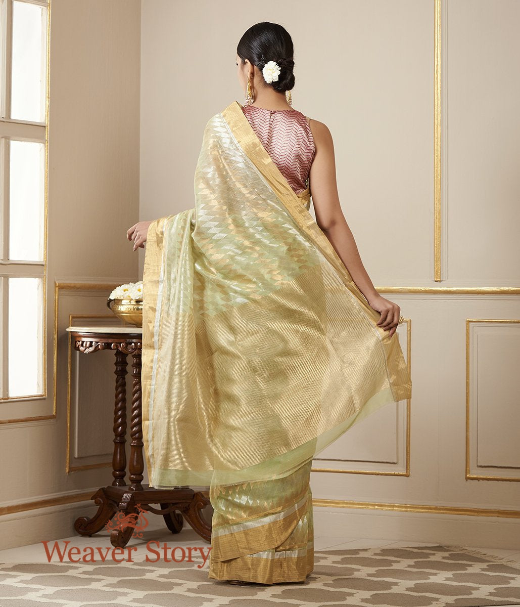 Handloom_Pistachio_Green_Chevron_Chanderi_Saree_WeaverStory_03