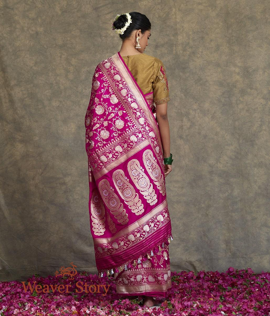 Handwoven_Pink_Sona_Rupa_Kadhwa_Jangla_Saree_with_Bel_Border_WeaverStory_03