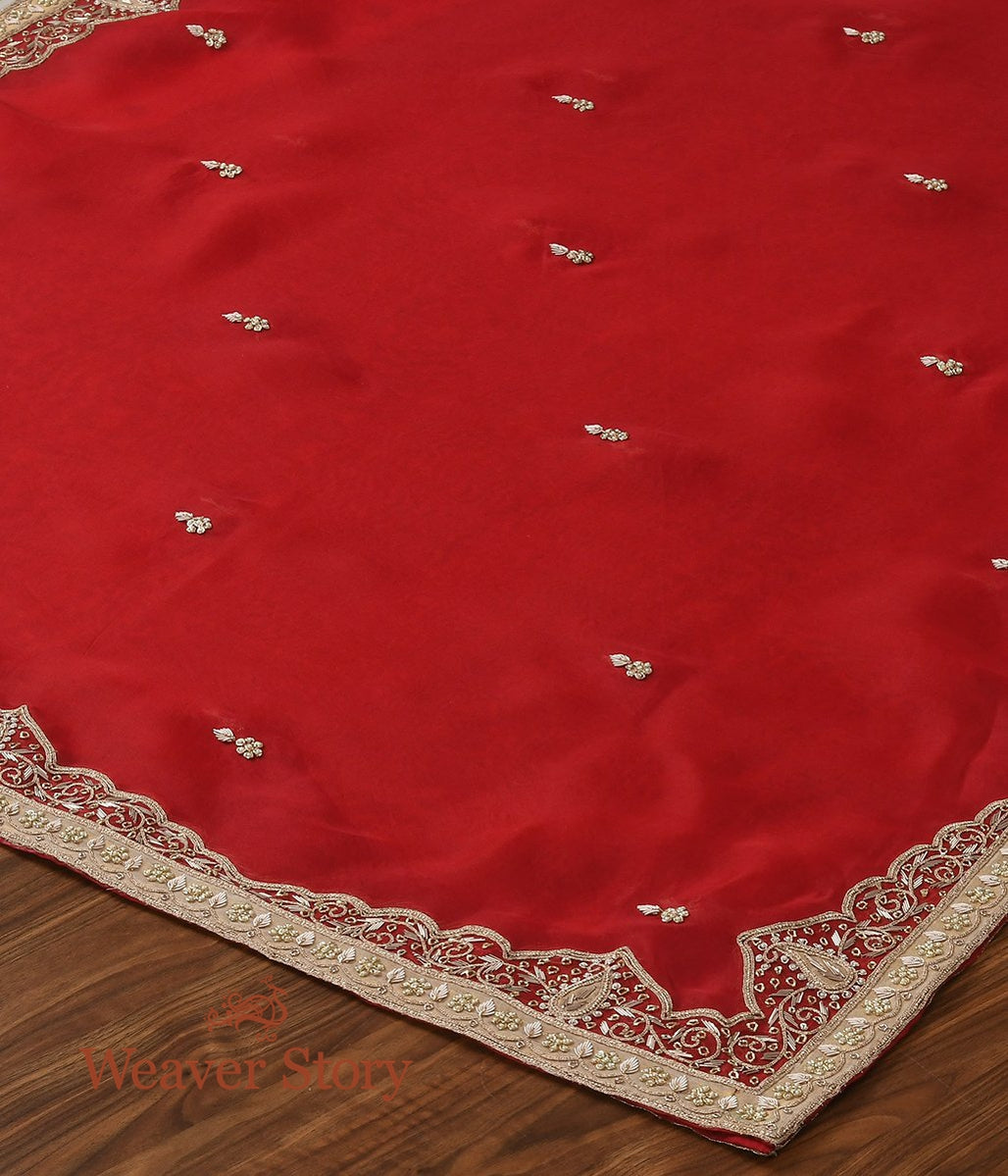 Red_Zardozi_Dupatta_with_Mughal_Border_WeaverStory_03