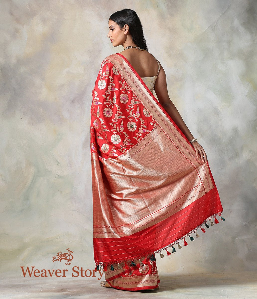 Handwoven_Red_Cutwork_Meenakari_Jangla_Saree_WeaverStory_03