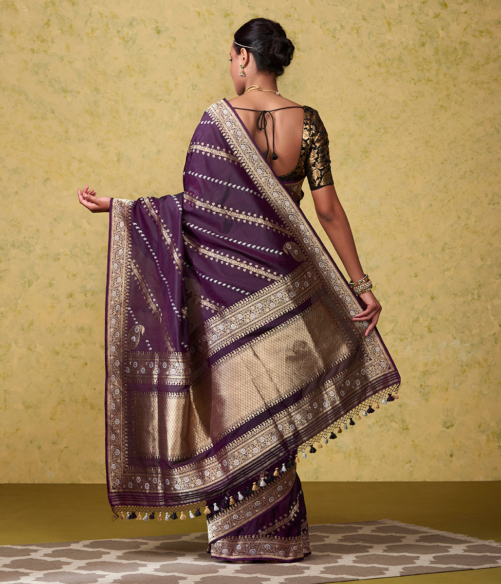 Handwoven_Purple_Aada_Jangla_with_Gold_and_Silver_Zari_WeaverStory_03