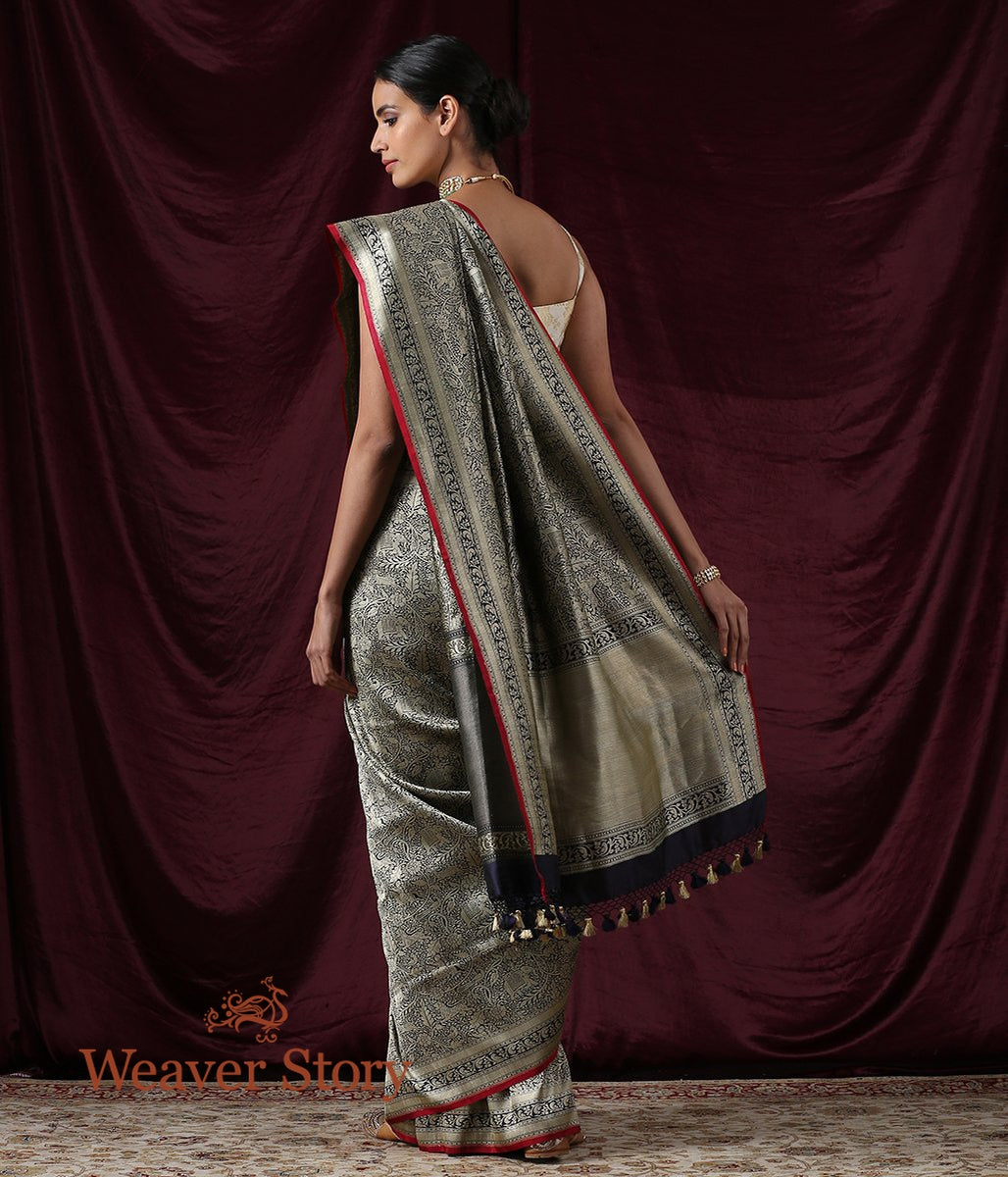 Handwoven_Blue_Kimkhab_Shikargah_Saree_WeaverStory_03