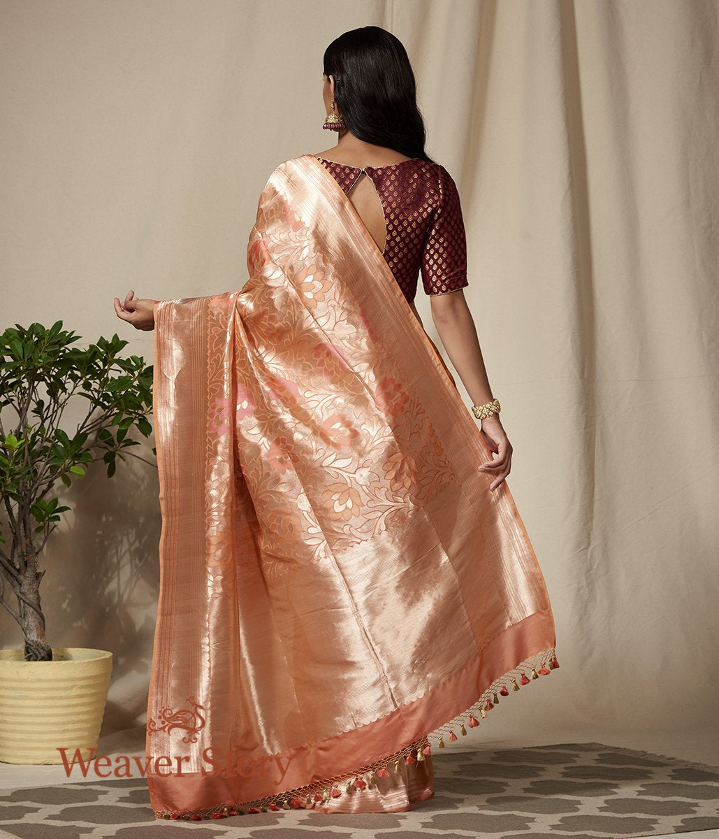 Handwoven_Peach_Floral_Zari_Jaal_Saree_with_Meenakari_WeaverStory_03