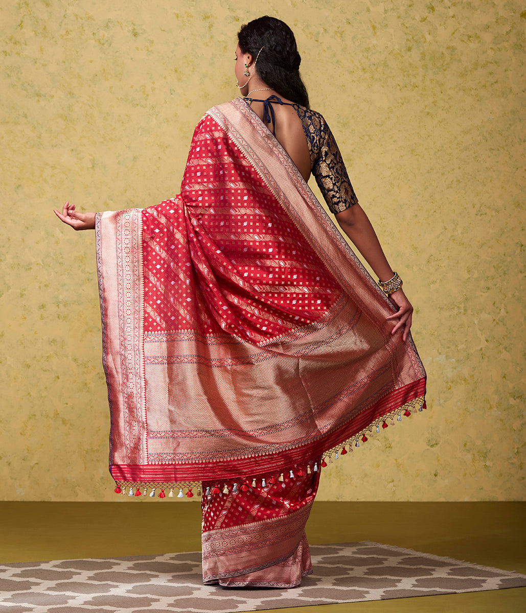 Handwoven_Red_Nilambari_Saree_with_Kadhwa_Border_and_Pallu_WeaverStory_03