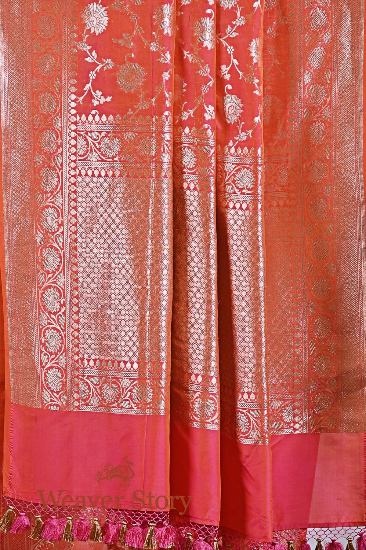 Orange_and_Gold_Pure_Katan_Silk_Banarasi_Handloom_Saree_WeaverStory_03