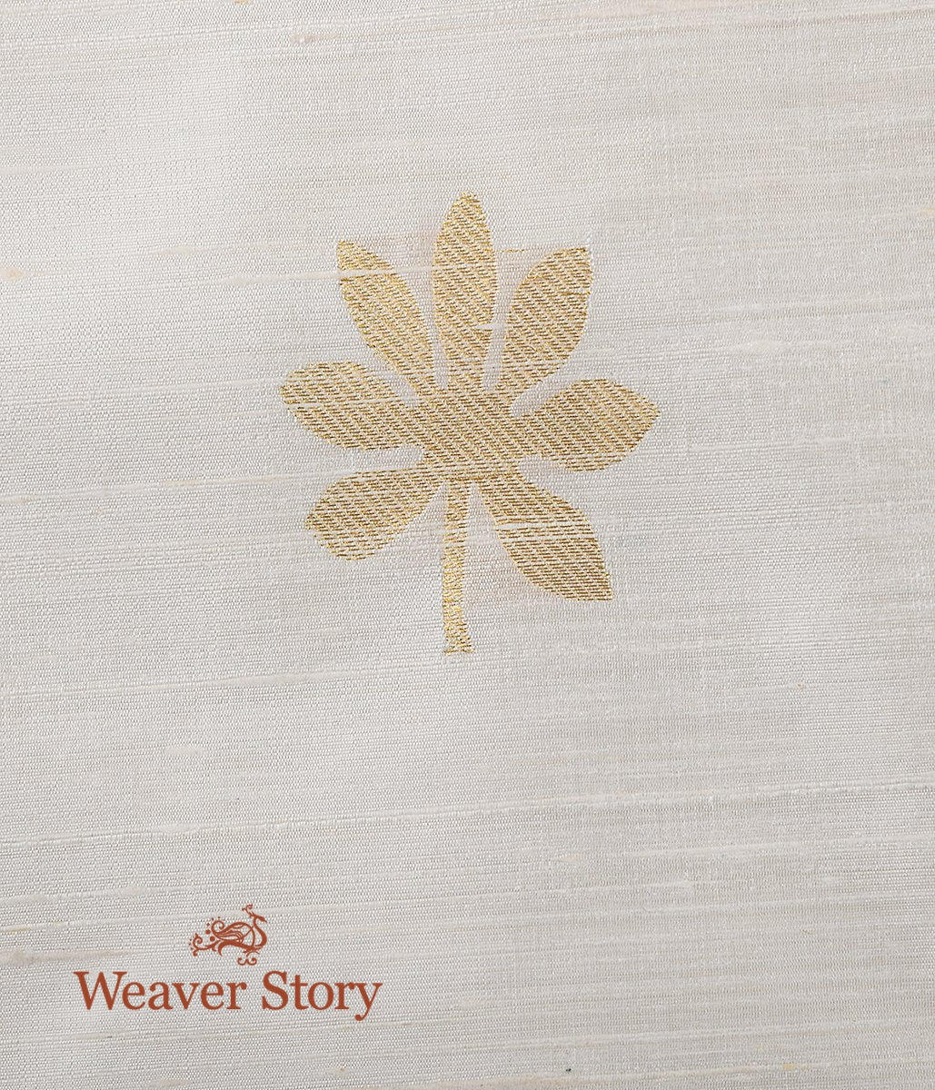 Handloom_Tusser_Silk_Kadhwa_Leaf_Booti_Fabric_WeaverStory_03