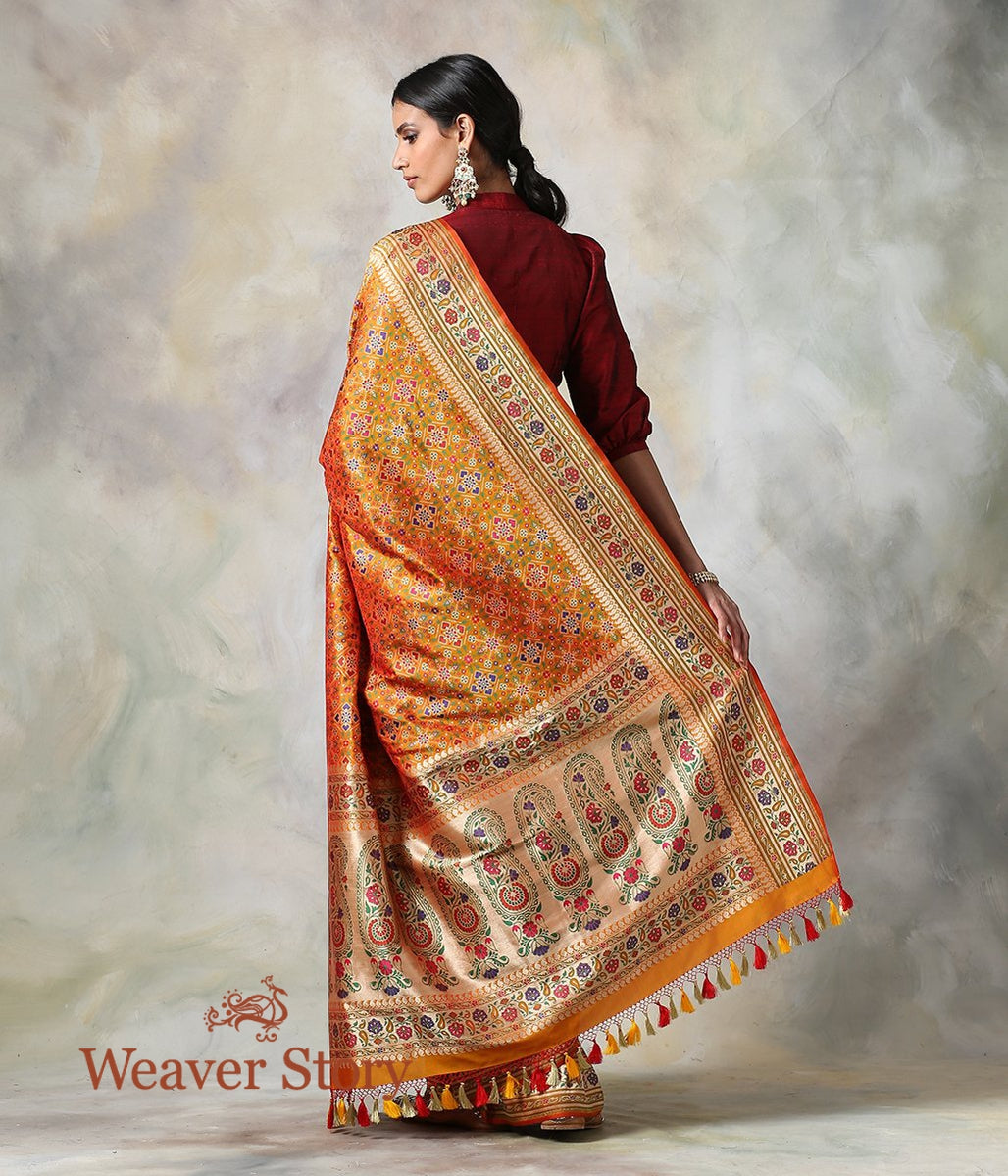 Handwoven_Mustard_Double_Warp_Patola_Saree_with_Meenakari_WeaverStory_03