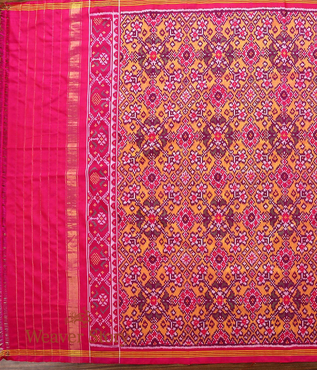 Handloom_Pink_&_Mustard_Dual_Tone_Patola_Dupatta_WeaverStory_03
