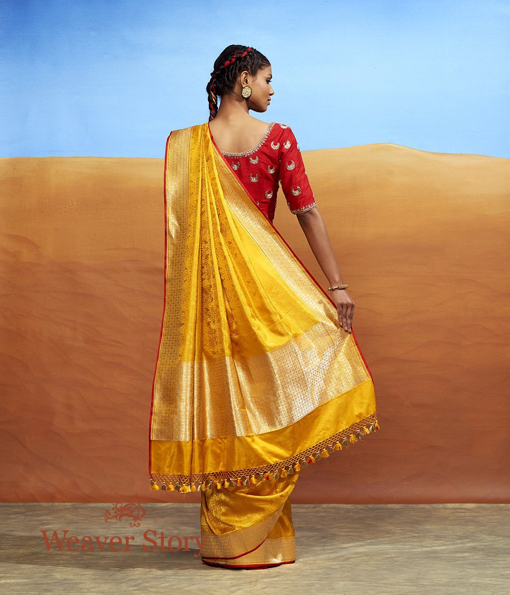 Handwoven_Yellow_Tanchoi_Banarasi_Saree_with_Bird_Motifs_WeaverStory_03
