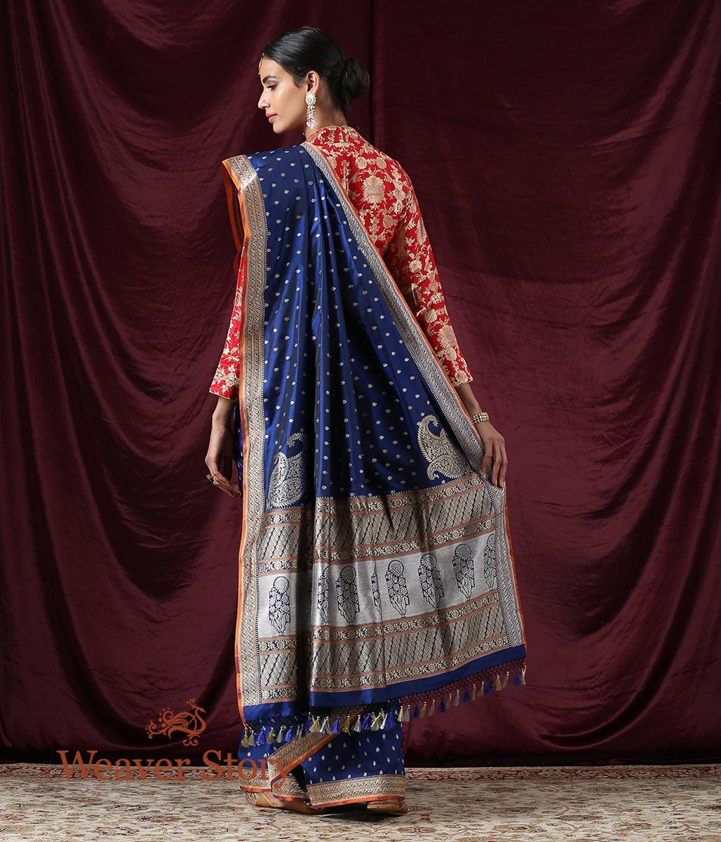 Handloom_Blue_Kadhwa_Booti_Jangla_Saree_WeaverStory_03