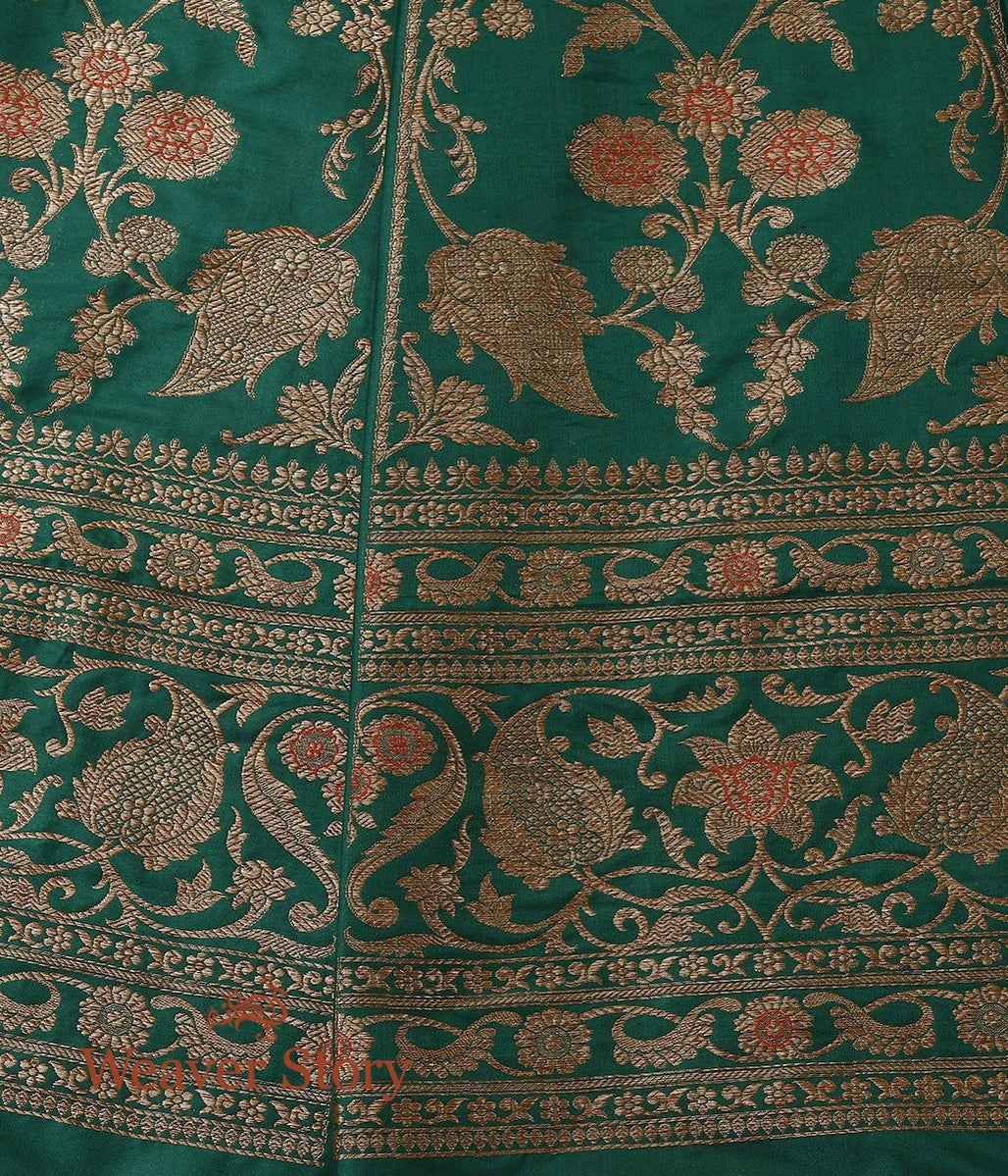 Handloom_Katan_Silk_Green_Antique_Zari_Banarasi_Lehenga_WeaverStory_03