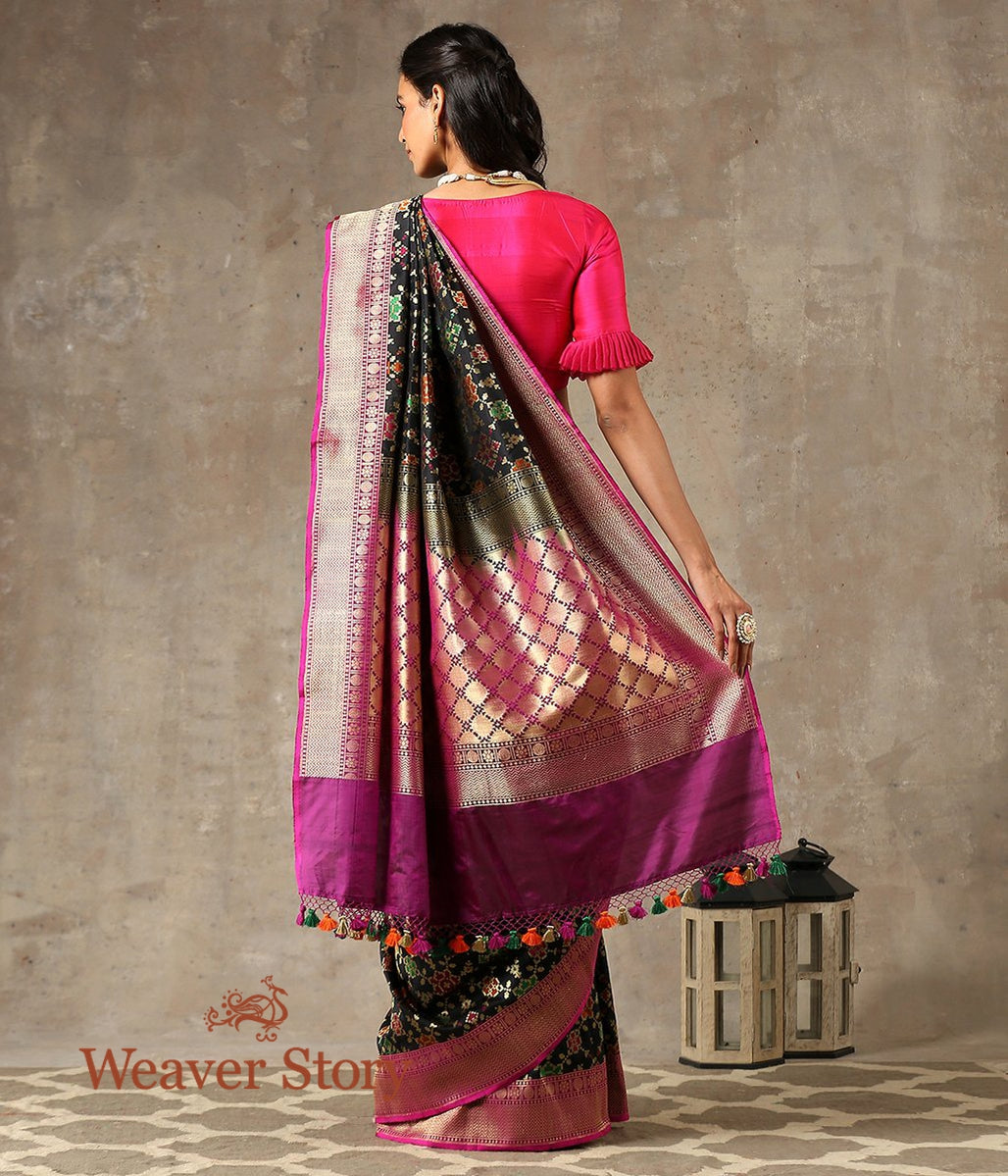 Handwoven_Black_Meenakari_Banarasi_Patola_Saree_WeaverStory_03