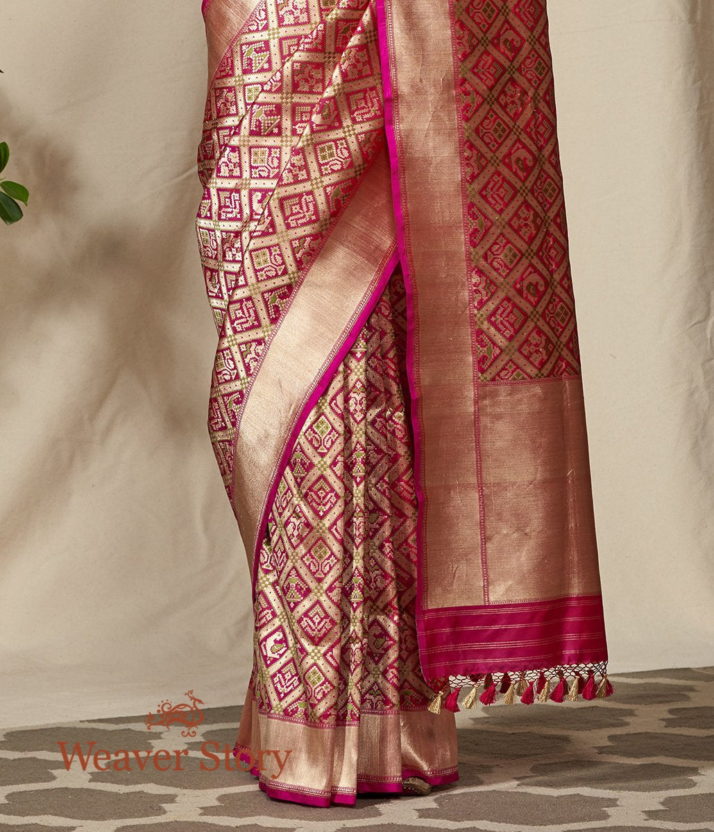 Handloom_Pink_Banarasi_Patola_Saree_with_Zari_Base_WeaverStory_04