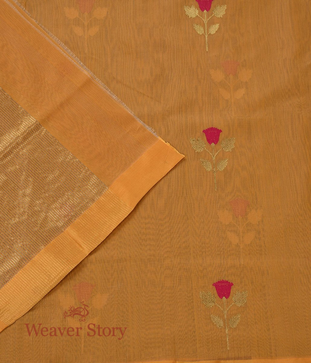 Handloom_Cotton_Silk_Chanderi_Dupatta_with_Rose_Flower_Motif_WeaverStory_04