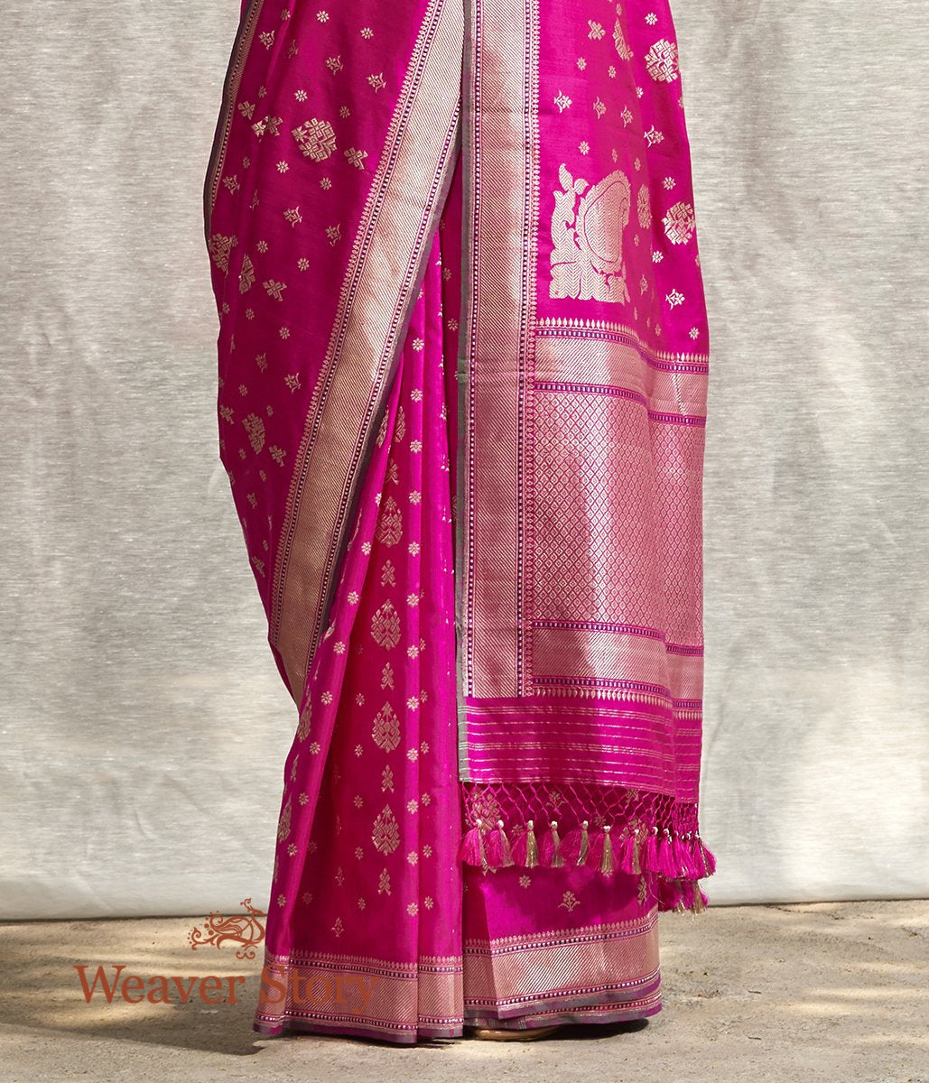 Handloom_Hot_Pink_Ektara_Saree_with_Konia_WeaverStory_04