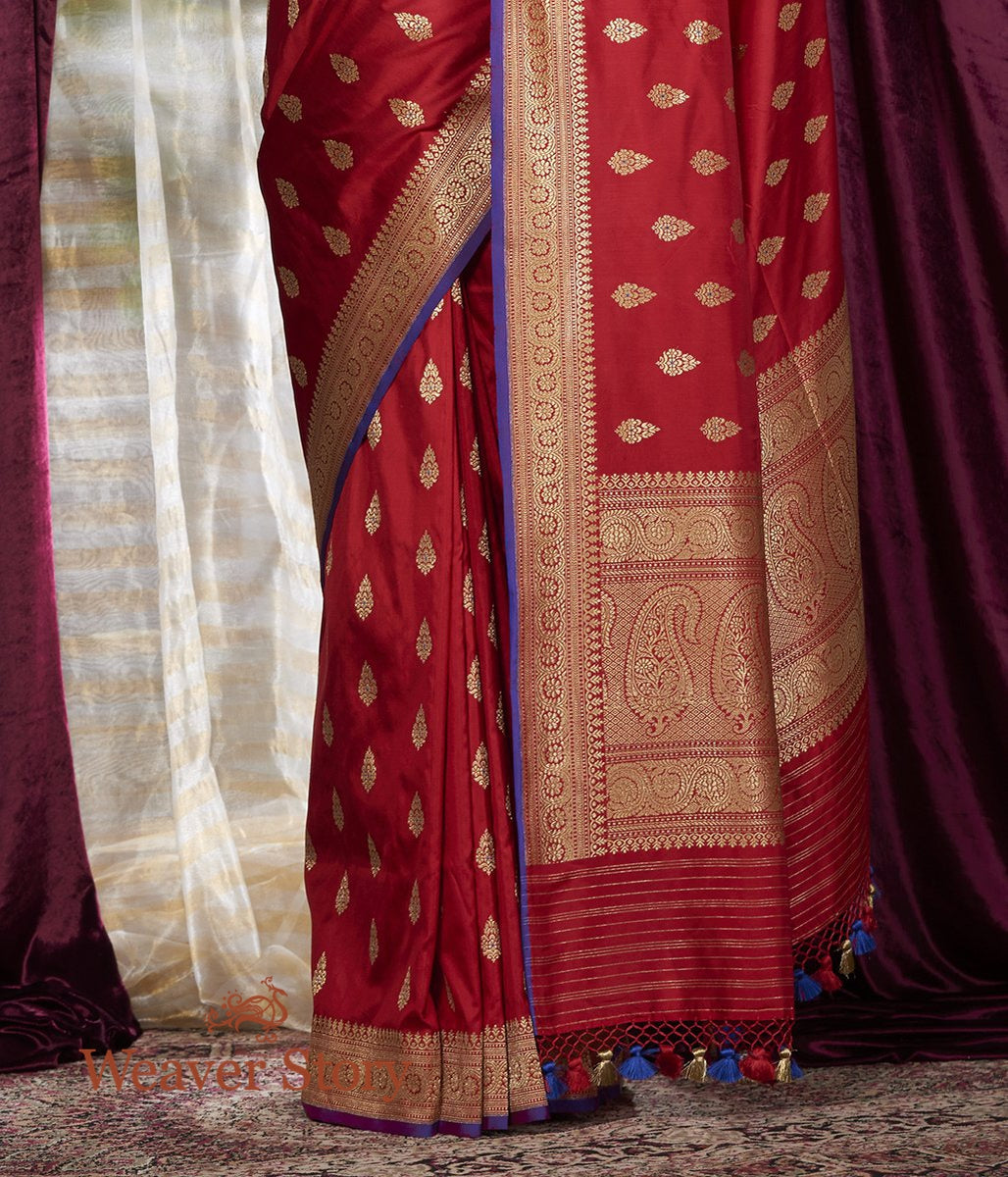 Handwoven_Red_Kadhwa_Booti_Saree_with_Meena_WeaverStory_04