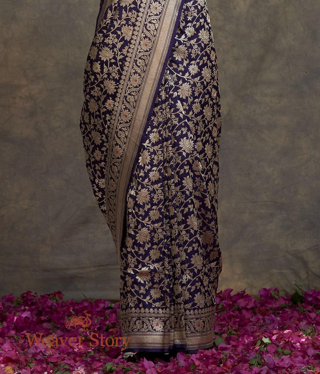 Handwoven_Purple_Ektara_Meenakari_Jangla_Saree_WeaverStory_04