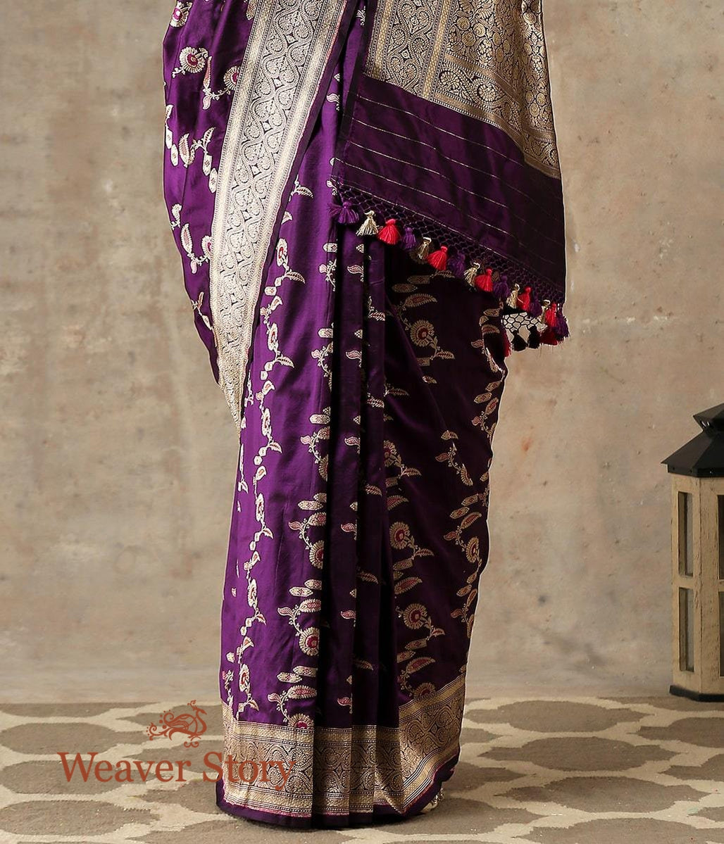 Handwoven_Purple_Cutwork_Jangla_Saree_with_Meenakari_WeaverStory_04