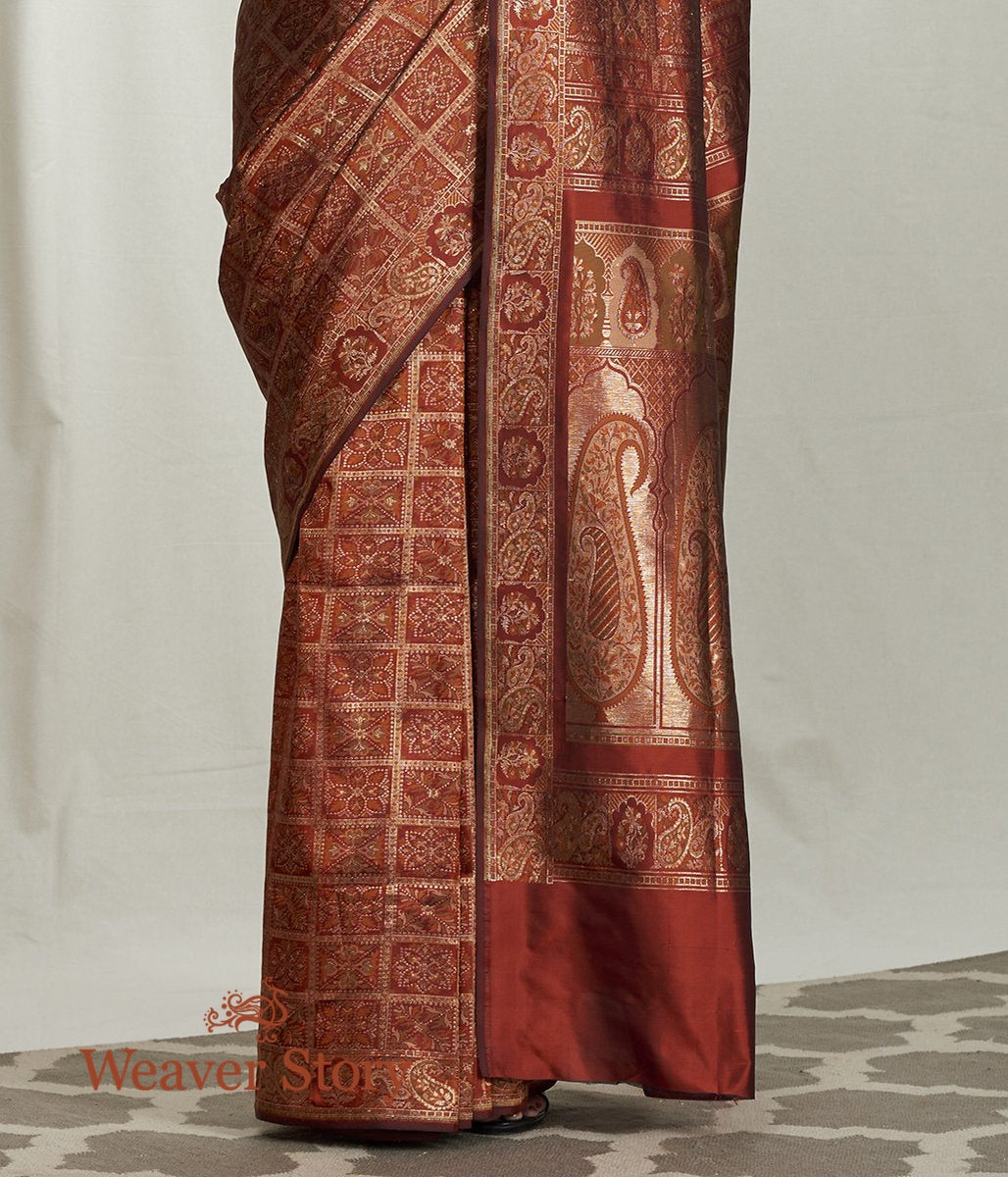 Handwoven_Rust_Banarasi_Gharchola_Saree_WeaverStory_04