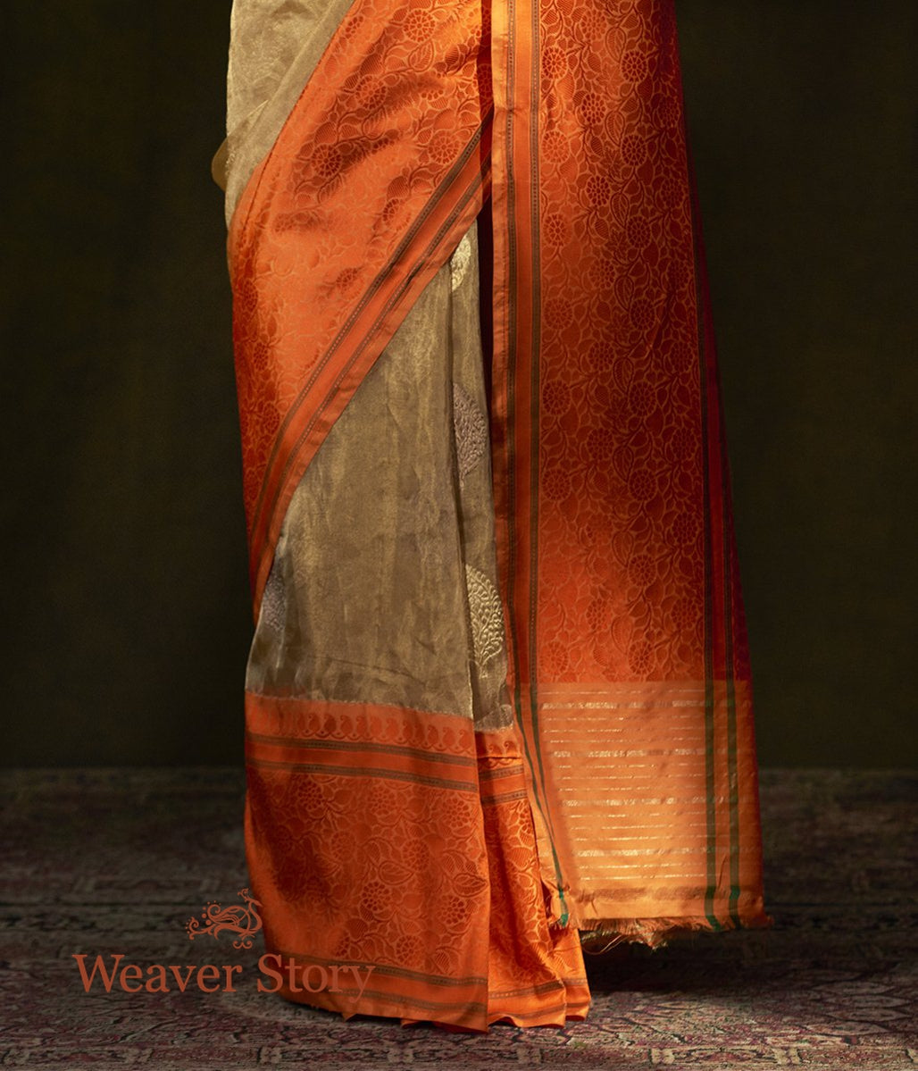 Handwoven_Gold_and_Orange_Kora_Tissue_Saree_with_Kadhwa_Boota_WeaverStory_04