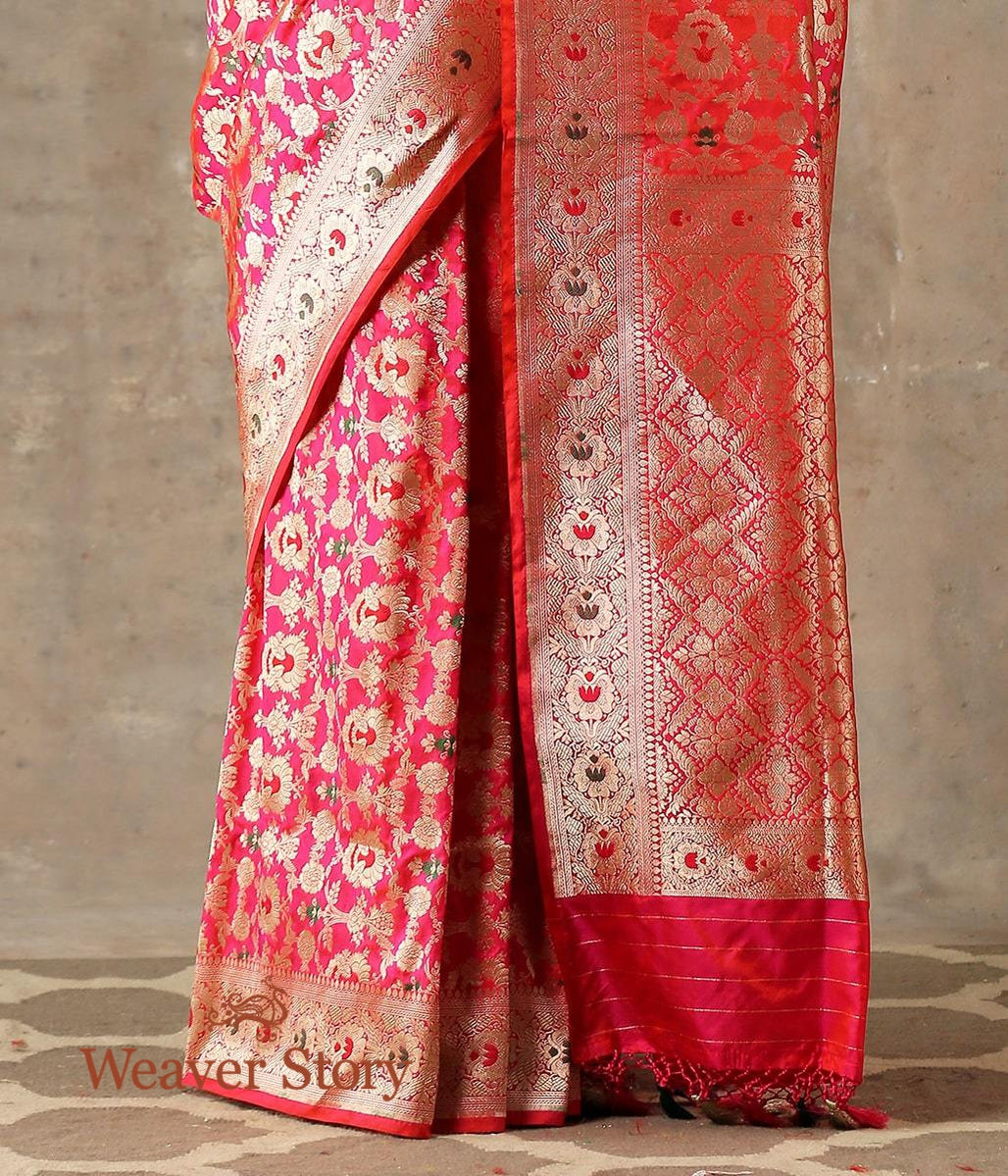 Handwoven_Pink_Mehrab_Meenakari_Jaal_Saree_WeaverStory_04