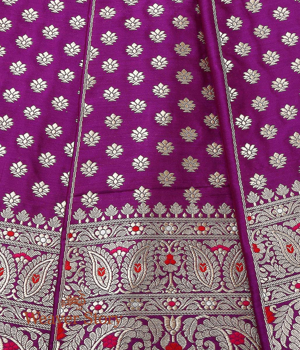 Handloom_Purple_Silk_Banarasi_Meenakari_Lehenga_with_Borders_WeaverStory_04