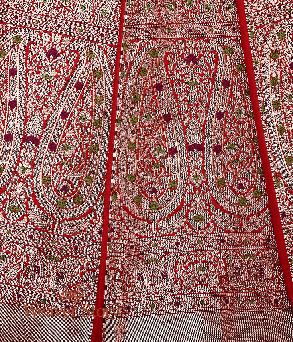 Handloom_Red_18_Kali_Banarasi_Silk_Lehenga_with_Meenakari_WeaverStory_04