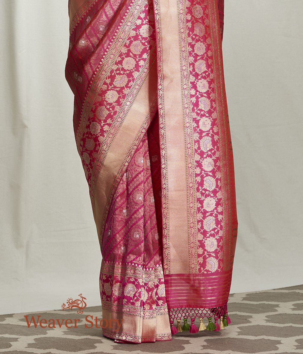Handwoven_Pink_Banarasi_Kimkhab_Saree_with_Diagonal_Bel_WeaverStory_04