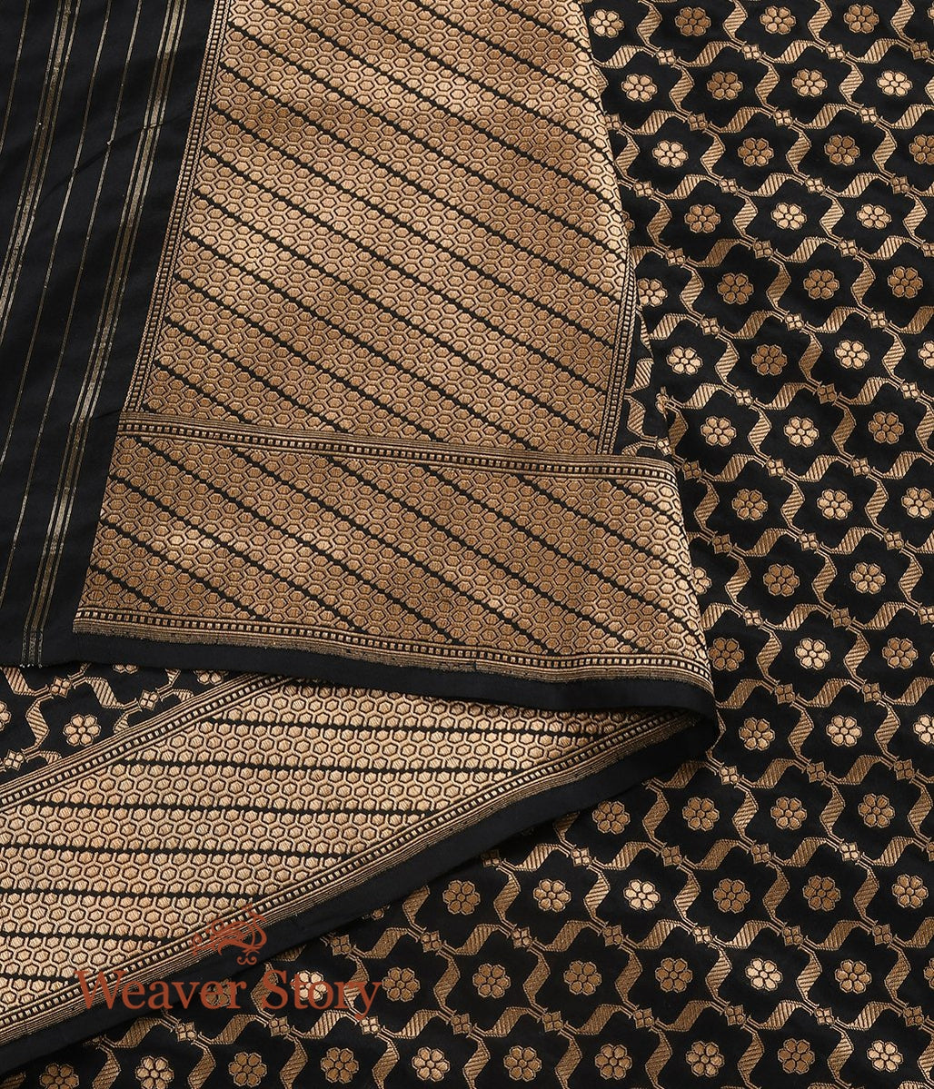 Handloom_Black_Katan_Silk_Jangla_Dupatta_WeaverStory_04