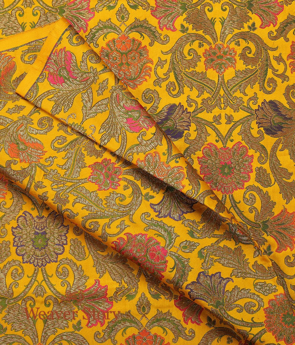 Handloom_Yellow_Meenakari_Kimkhab_Fabric_WeaverStory_04