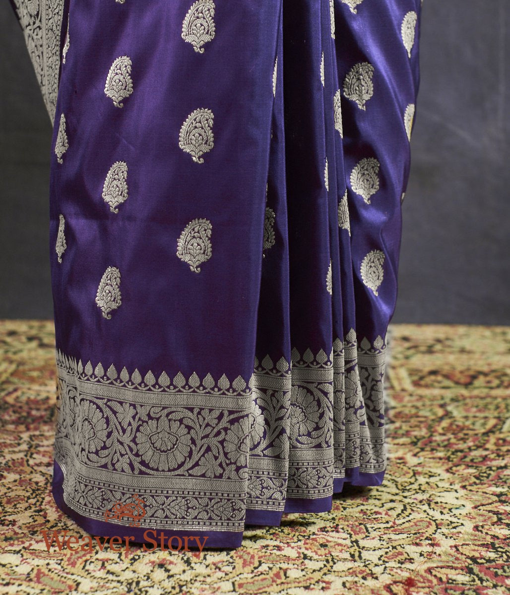 Handwoven_Dark_Purple_Kairi_Boota_Saree_WeaverStory_04