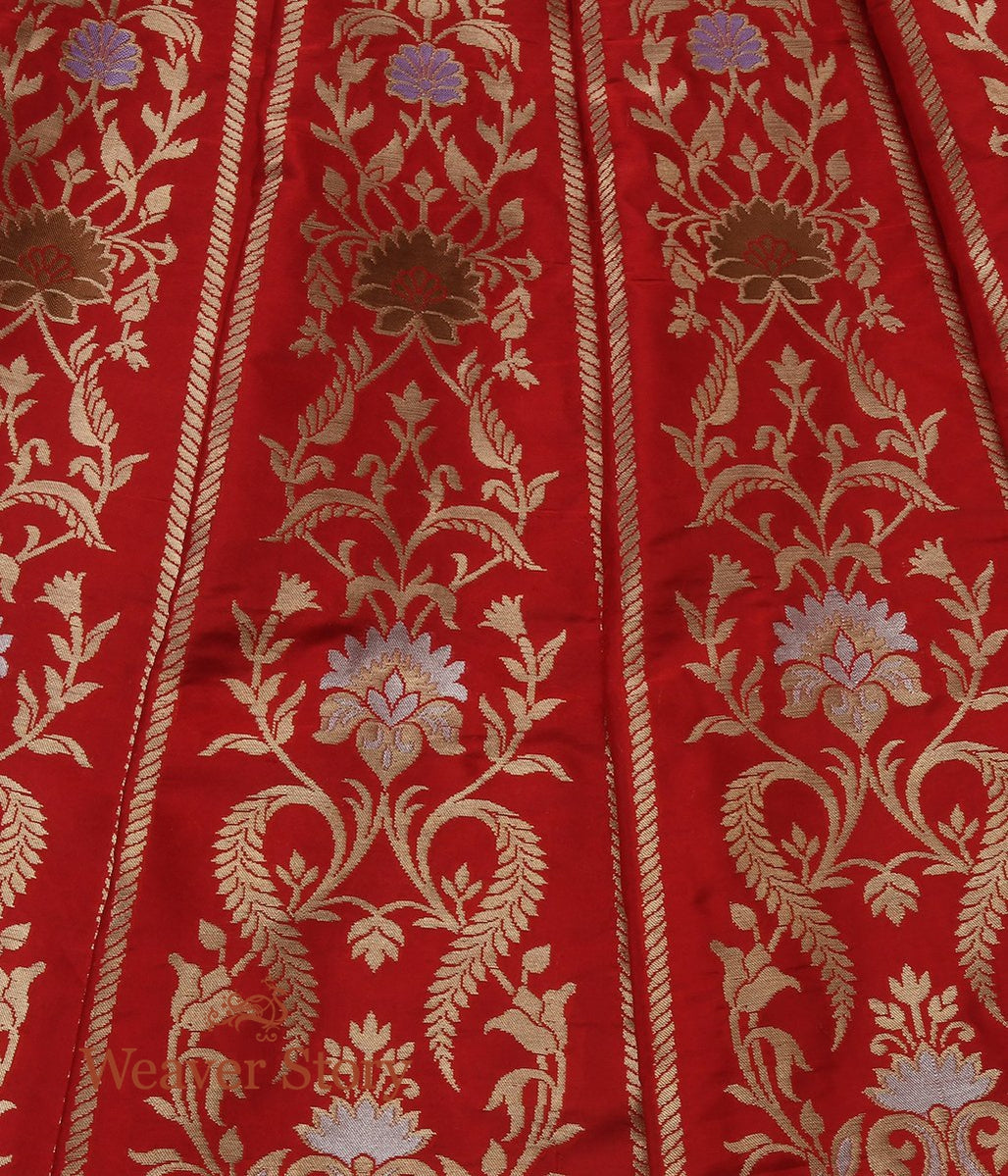 Handloom_Red_Meenakari_Cutwork_Silk_Banarasi_Lehenga_WeaverStory_04