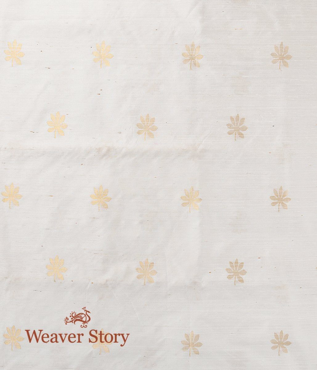 Handloom_Tusser_Silk_Kadhwa_Leaf_Booti_Fabric_WeaverStory_04