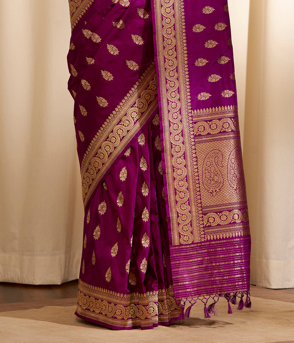 Handwoven_Kadhwa_booti_banarasi_in_royal_purple_WeaverStory_04