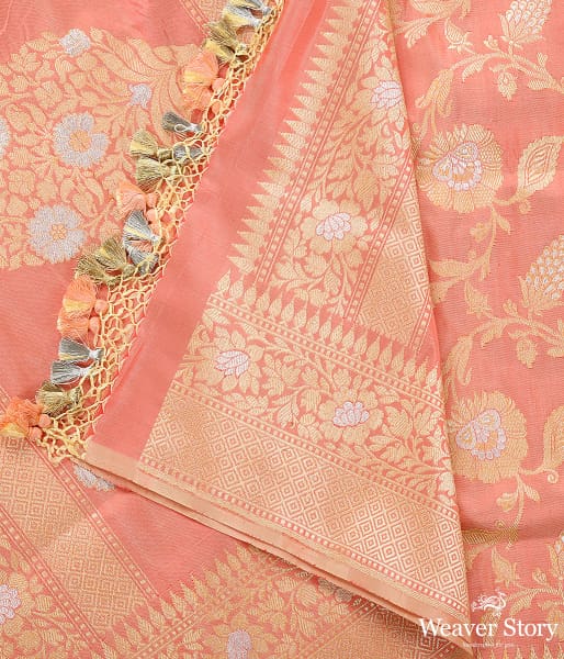 Handwoven_Peach_Kadhwa_Jangla_Dupatta_with_Elaborate_Pallu_WeaverStory_04