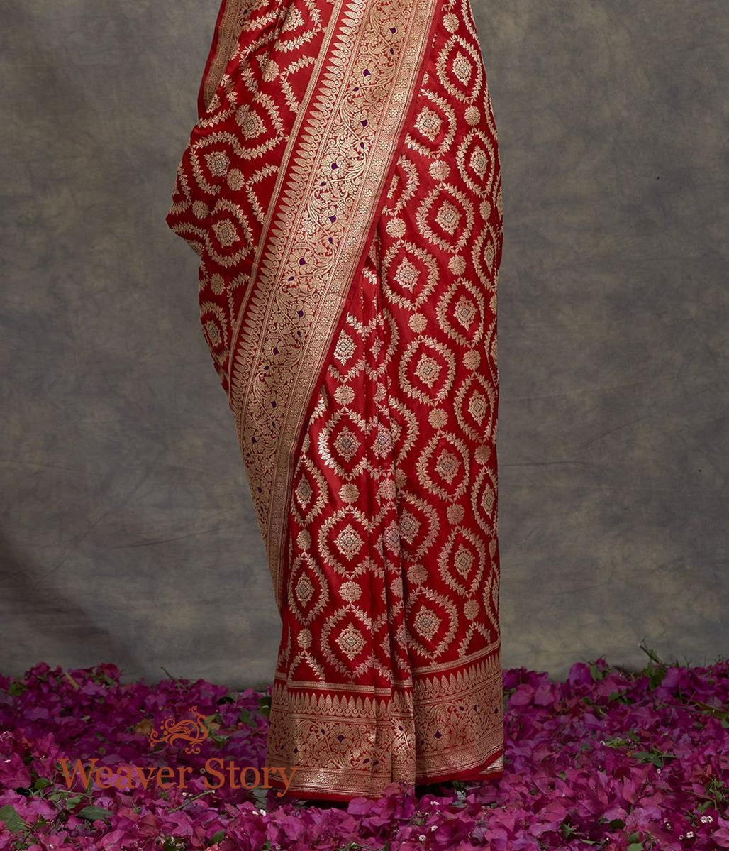 Handwoven_Red_Kadhwa_Jangla_Saree_WeaverStory_04