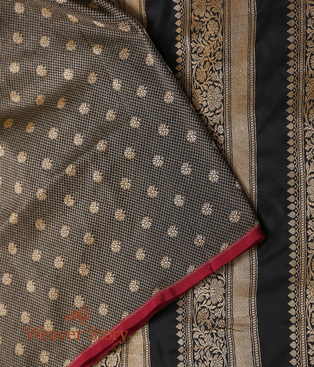 Handloom_Black_Tanchoi_Banarasi_Lehenga_Running_Fabrics_with_Borders_WeaverStory_04