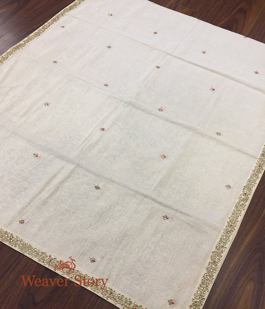 Handloom_Ivory_Cotton_Tissue_Dupatta_with_Kundan_and_Zardozi_Work_WeaverStory_04