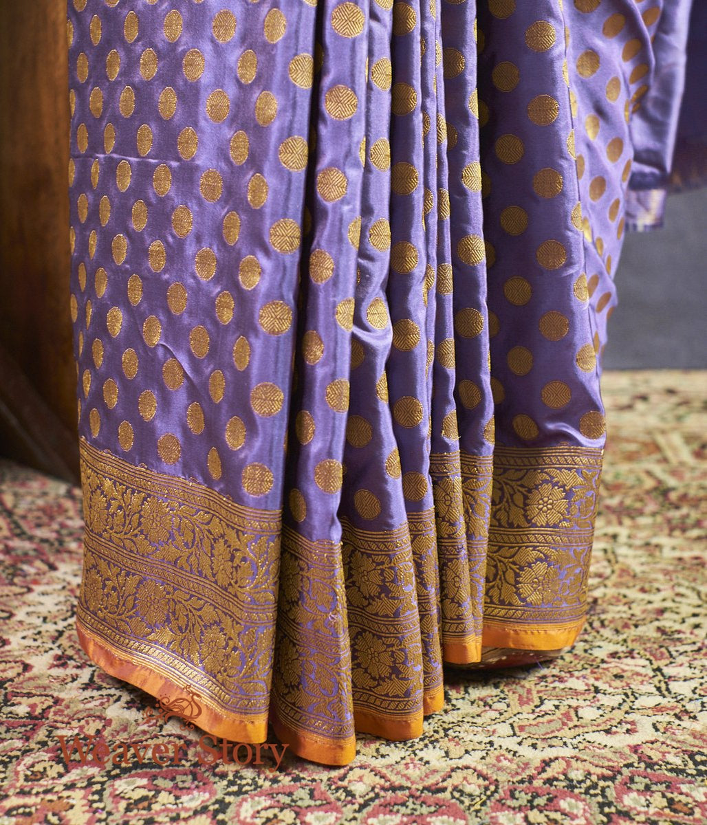 Handwoven_Purple_Saree_with_Circle_Boota_and_Orange_Selvedge_WeaverStory_04