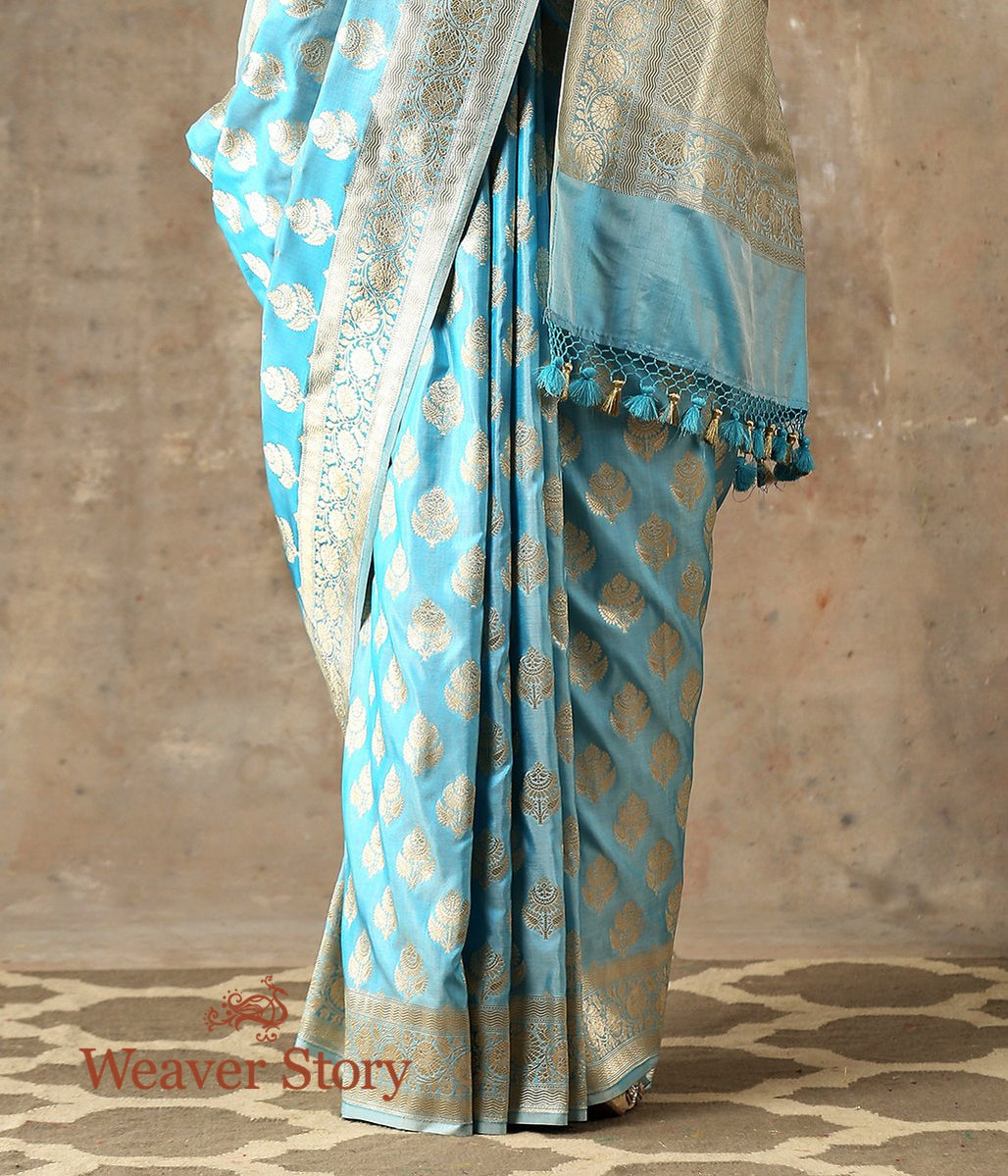 Handwoven_Sky_Blue_Cutwork_Booti_Saree_WeaverStory_04