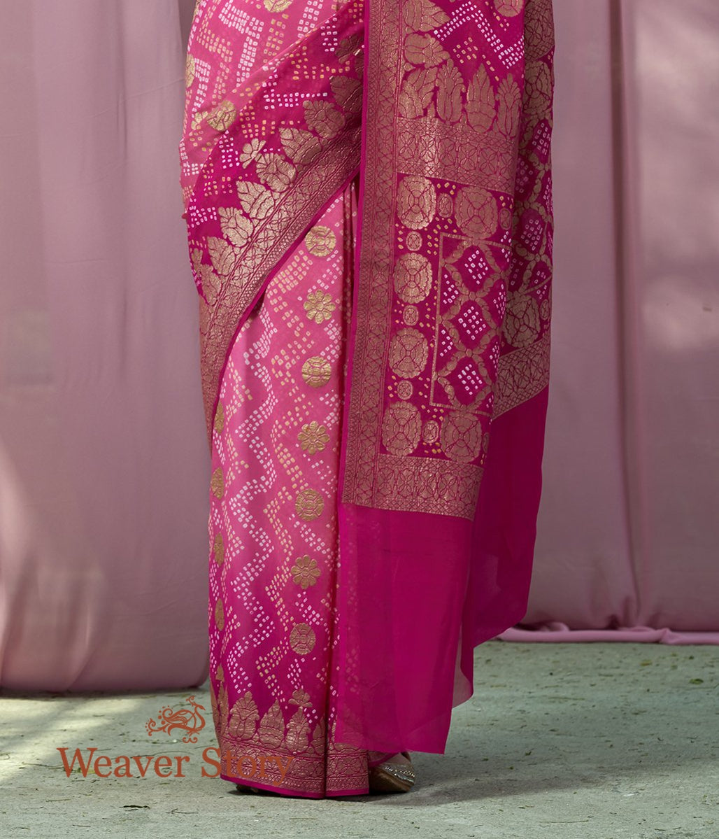 Handwoven_Magenta_Banarasi_Bandhej_Saree_WeaverStory_04