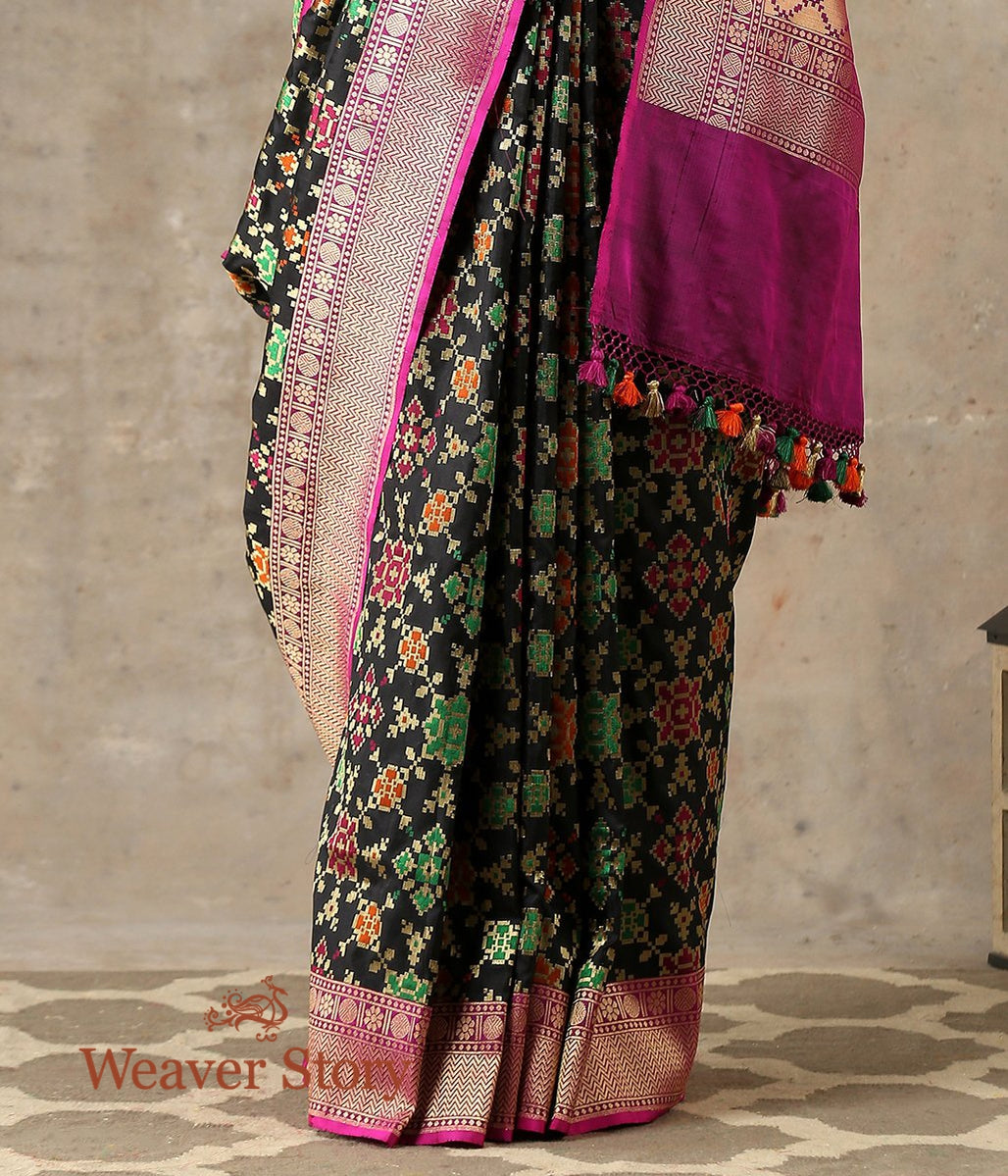 Handwoven_Black_Meenakari_Banarasi_Patola_Saree_WeaverStory_04