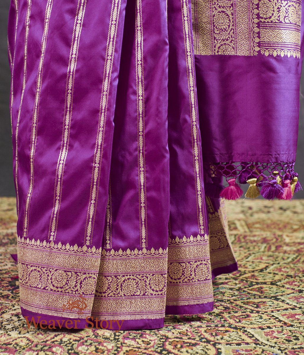 Handwoven_Purple_Banarasi_Saree_with_Zari_Stripes_WeaverStory_04