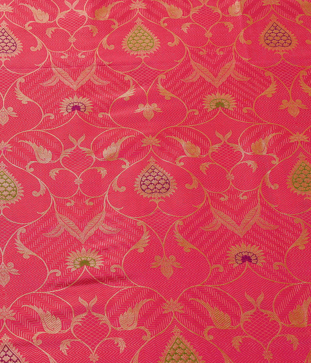 Handloom_Pink_Kimkhab_Fabric_with_Kadhwa_Meenakari_Jaal_WeaverStory_04