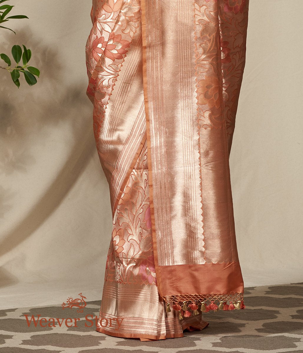 Handwoven_Peach_Floral_Zari_Jaal_Saree_with_Meenakari_WeaverStory_04