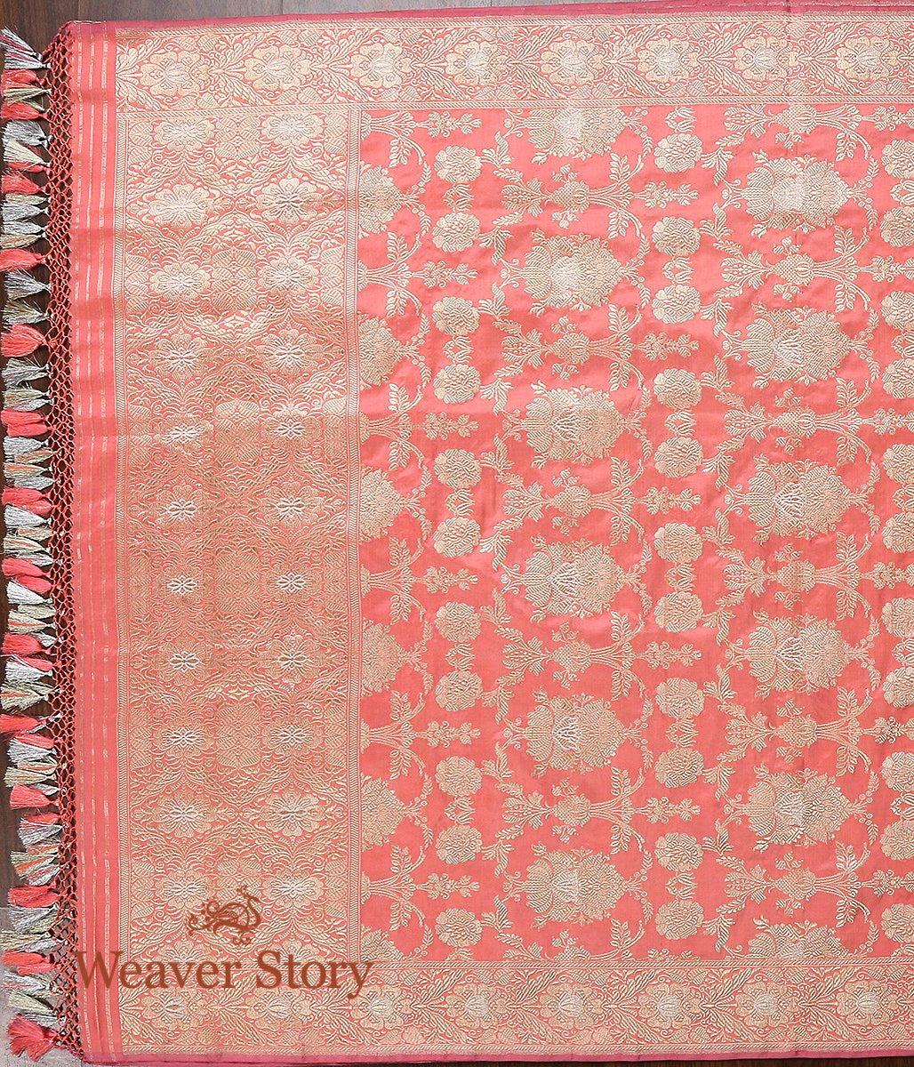 Handloom_Peach_and_Pink_Banarasi_Jangla_Dupatta_WeaverStory_04