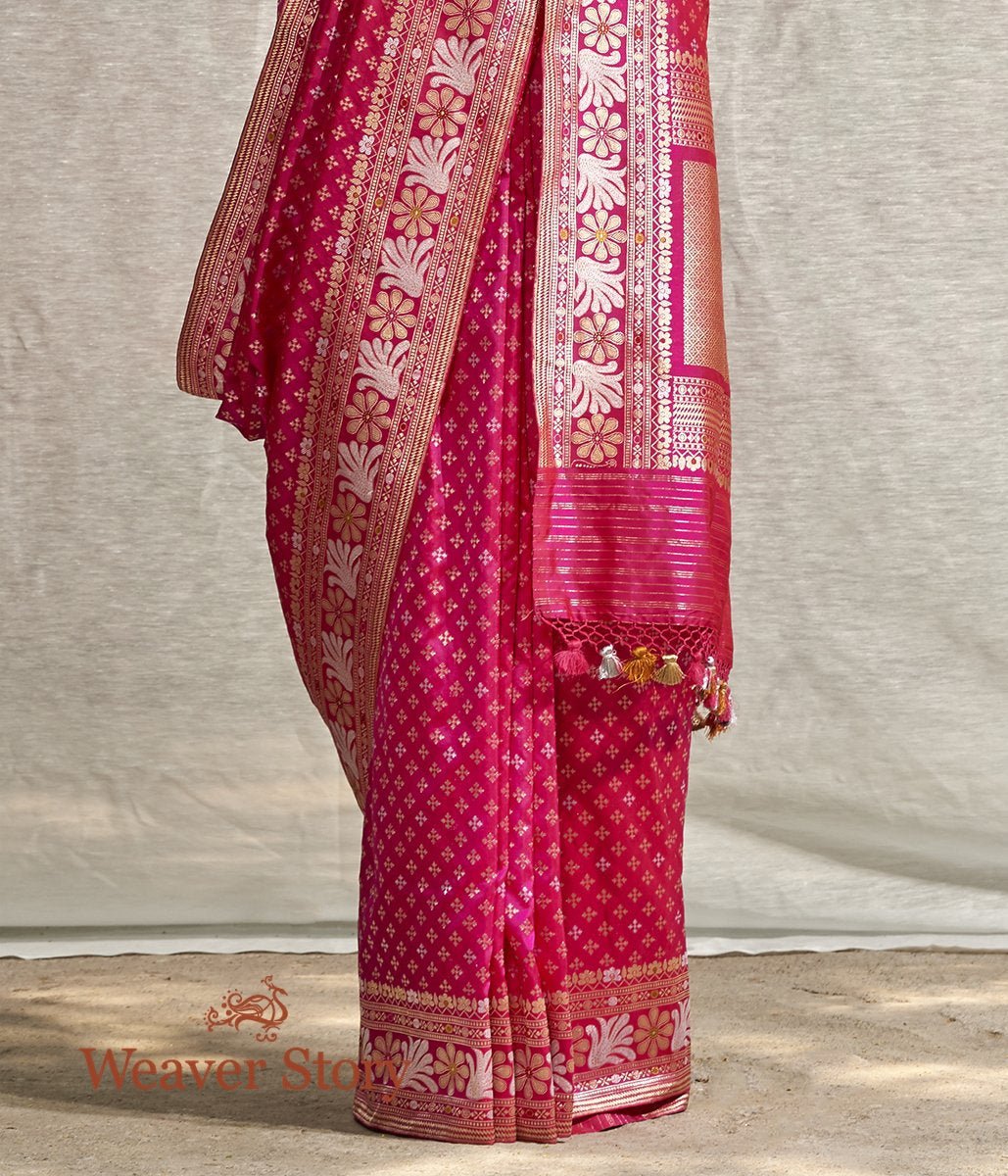Handwoven_Pink_Sona_Rupa_Zari_Booti_Saree_with_Floral_Border_WeaverStory_04